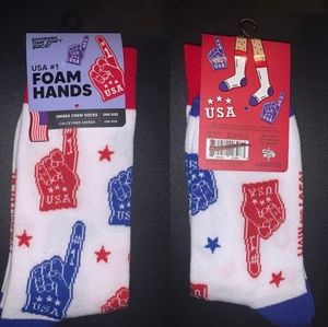 Unisex Crew Sock Foam Hand USA